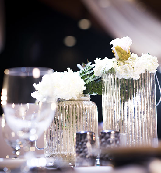 table set up at an event